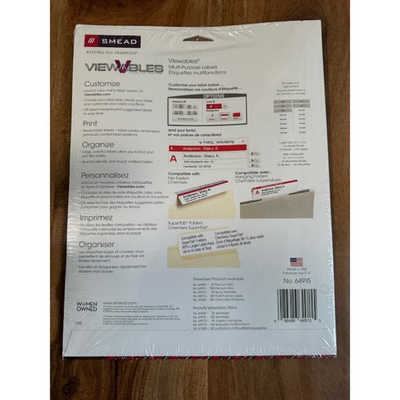 Smead Viewables Color Labeling System Refill Pack #64915- New Sealed - Picture 2 of 2